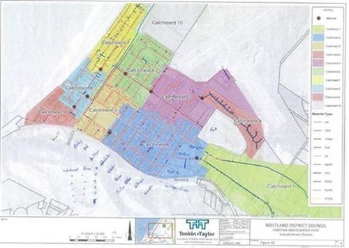 Catchment map showing areas for smoke testing